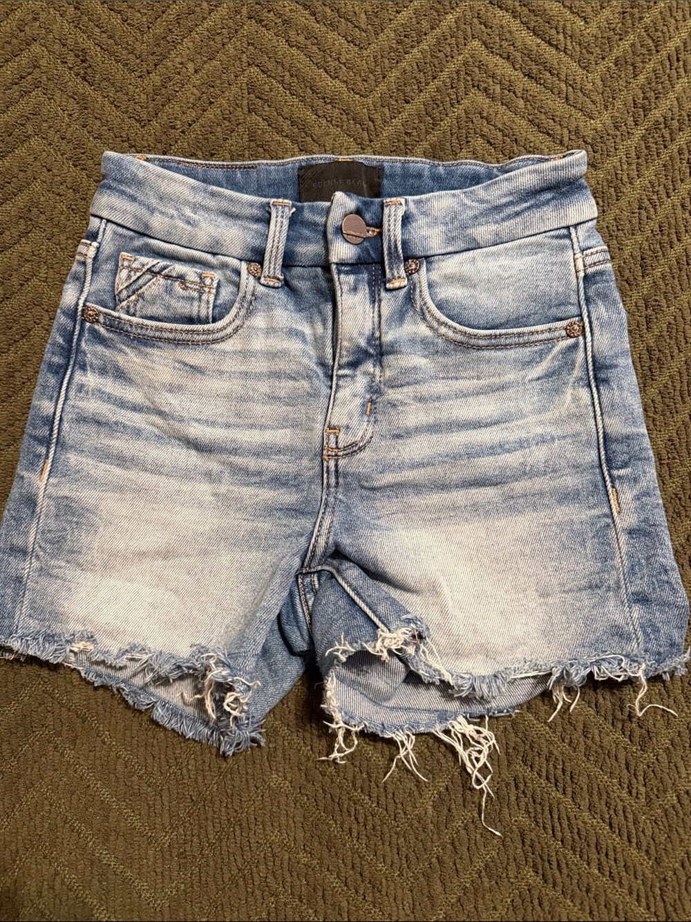 Buckle Light Blue Distressed Denim Kids Shorts